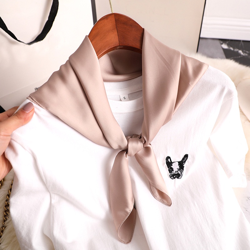 NEW SIMPLE SOLID SOFT PASTEL COLOR SQUARE NECK SCARF WOMEN SYAL LEHER PERSEGI KOTAK SATIN SILK WANITA CEWEK KOREA TWILLY TAS BAG SHAWL KAIN POLOS WOMEN FEMALE SELENDANG HIJAB SEGI EMPAT MUSLIM WANITA