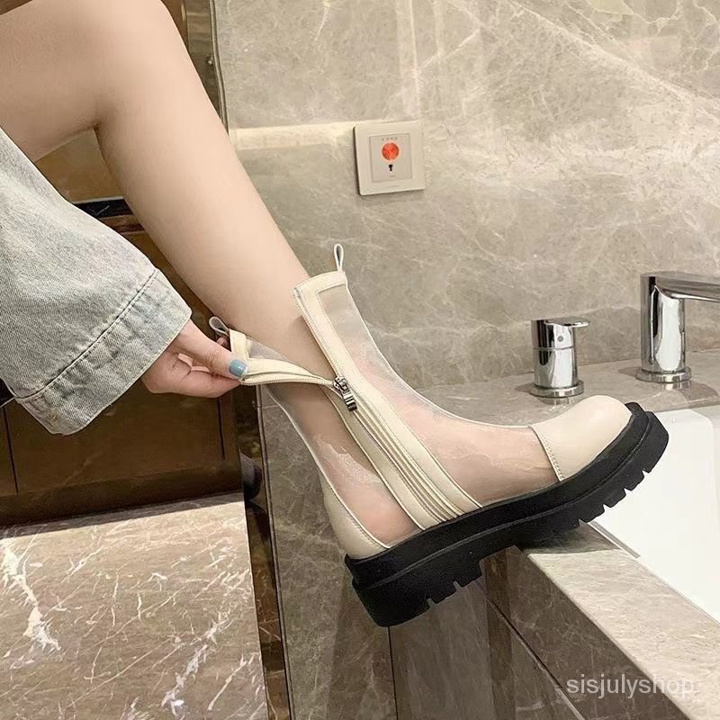 [✅BISA COD] #Sisjuly# Sepatu bot wanita / sepatu bot pertengahan betis wanita musim panas bernapas j