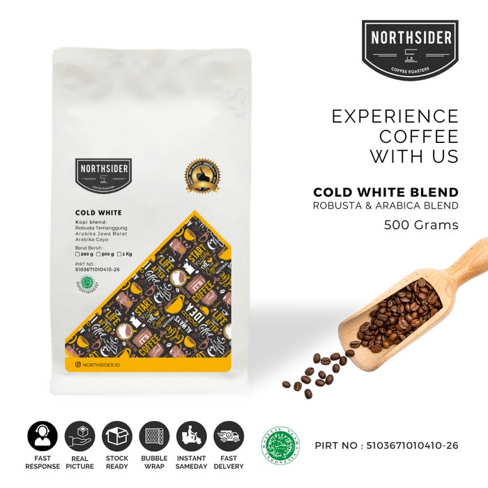 

BAYAR DITEMPAT BIJI KOPI SUSU COLD WHITE BLEND - 500GR NORTHSIDER COFFEE /KOPI EUBE/KOPI KAPAL