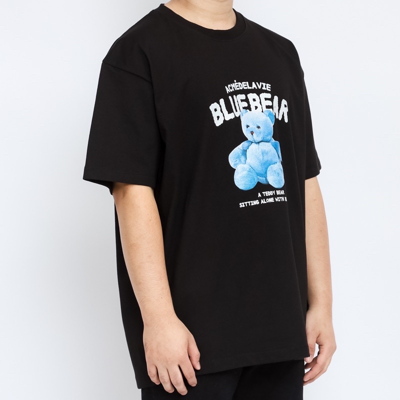 ADLV. Blue Teddy Bear Black Tee