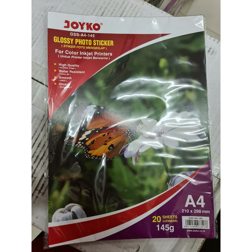 

Kertas Foto JOYKO GSS-A4 20sheet 145g Glossy Paper