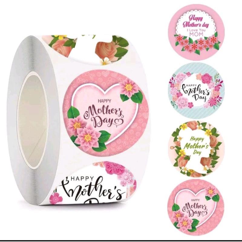 

(100 pcs) stiker edisi happy mother's day selamat hari ibu hampers ukuran 2,5cm