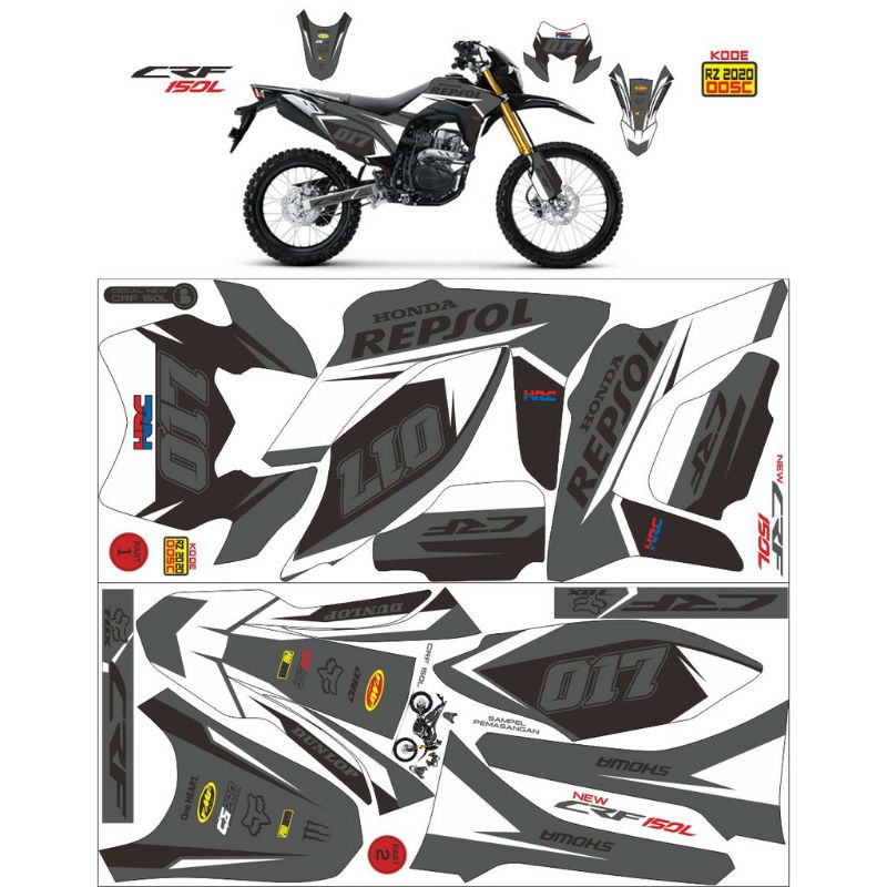 Decal motor Honda CRF L150 L / Striping variasi motor CRF L / sticker crf / lis stiker body crf 150