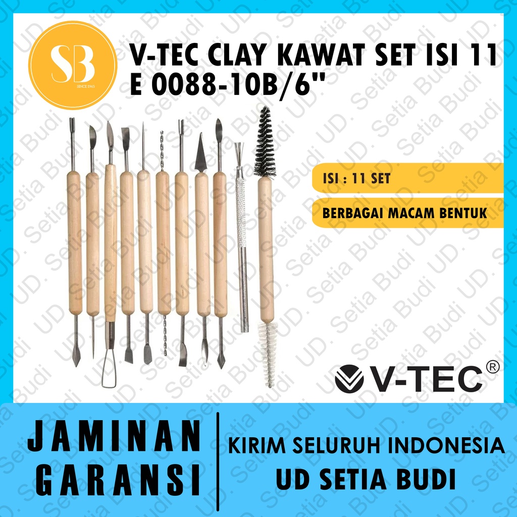 Clay Tool Kayu Clay Tools set isi 10 V-TEC E 0088-10B/6