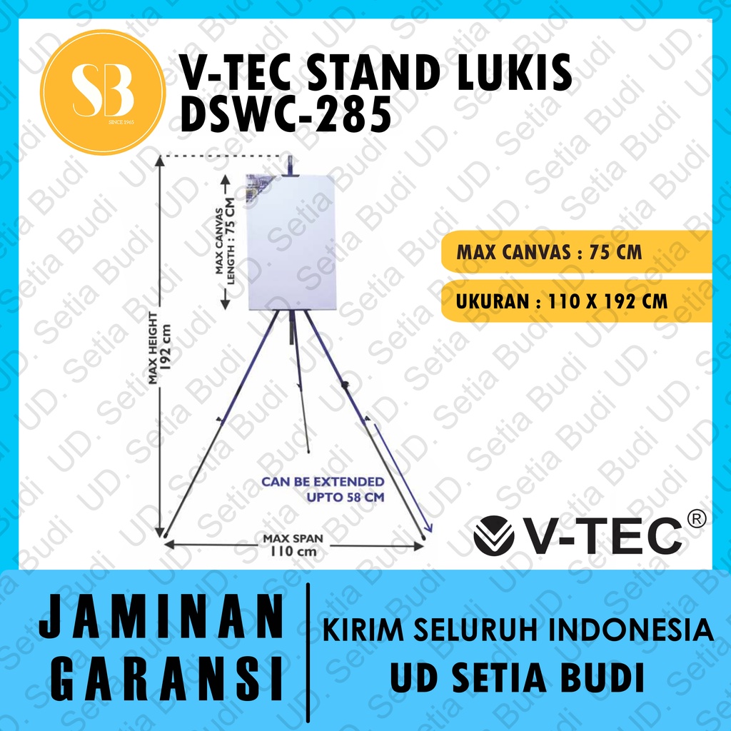 V-TEC Standing Easel Kanvas Stand Lukis V-TEC DSWC-285