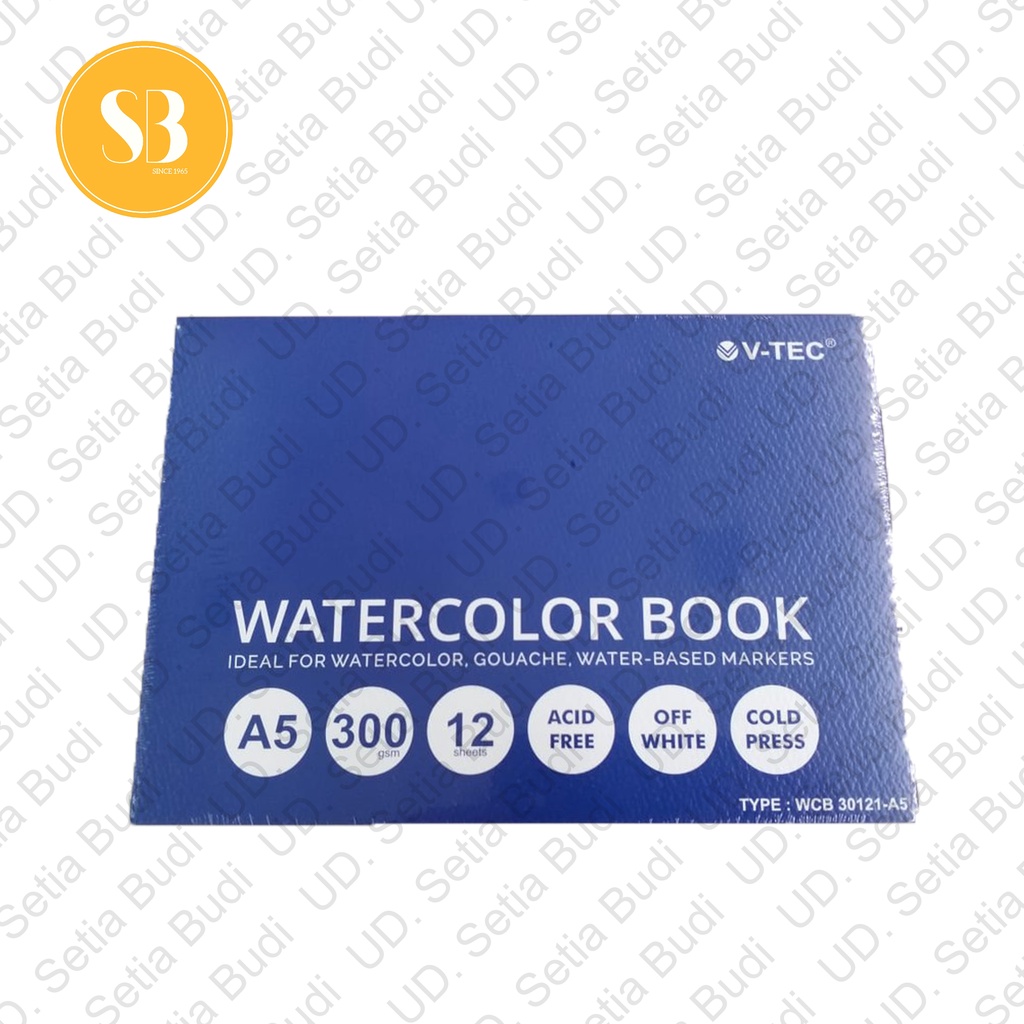 V-Tec Watercolor Book A5 300GSM Cold Pressed WCB 30121