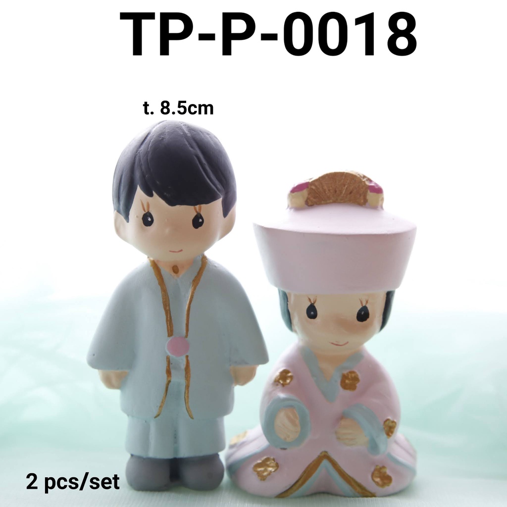 TP-P-0018 Cake topper hiasan kue patung pengantin precious moment (Fiber)