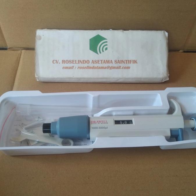 Drawell Micropipette 1-5 Ml Mikropipet Adjustable Volume 1000-5000 Ul