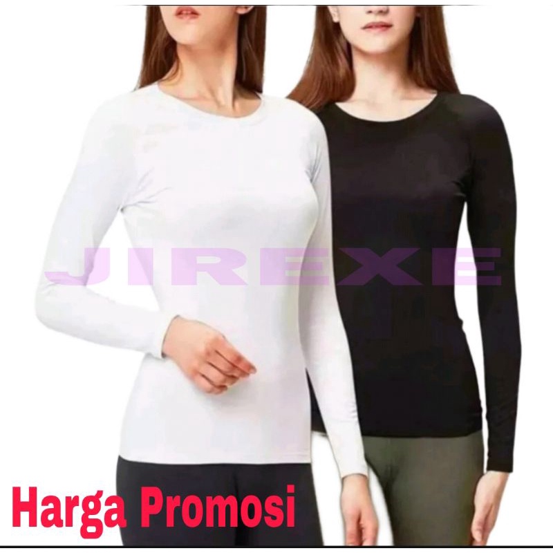 MANSET KAOS WANITA LENGAN PANJANG - MANSET WANITA KERAH DATAR - KAOS MANSET POLOS MUSLIMAH - MANSET 