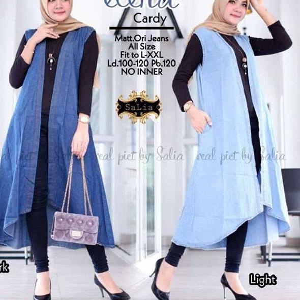 Update Terpopuler Outer Cardigan Jeans Denim Panjang . Cardigan Panjang Murah
