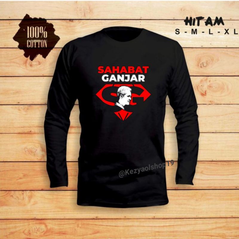 KAOS DISTRO LENGAN PANJANG LOGO SAHABAT GANJAR-KAOS GANJAR PRANOWO TERBARU