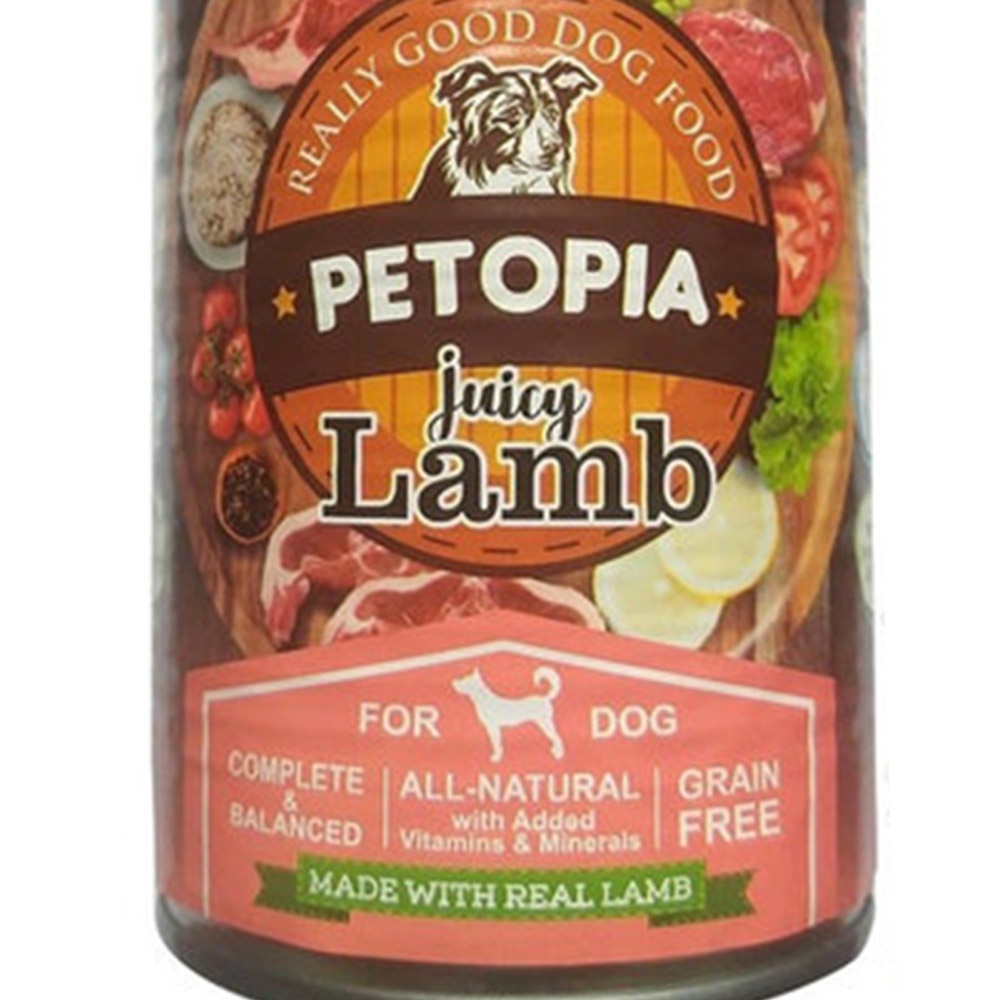 Petopia 380 Gr Makanan Anjing Basah Adult Can Juicy Lamb