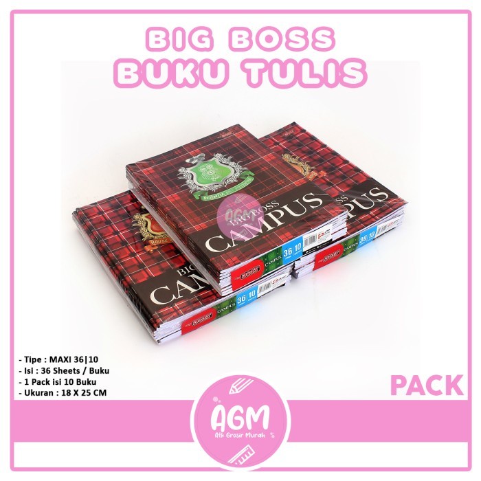 

BISA COD Buku Tulis Big Boss/Campus 36 lembar (1pak/10Buku Grosir) /BUKU TULIS SEKOLAH/BUKU TULIS