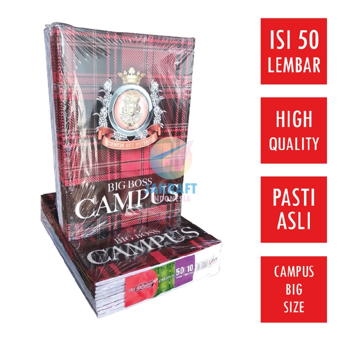 

BAYAR DITEMPAT Buku Tulis BIG BOSS Maxi Boxy Dunia Campus B5 isi 50 Setara Tiara AA /BUKU TULIS