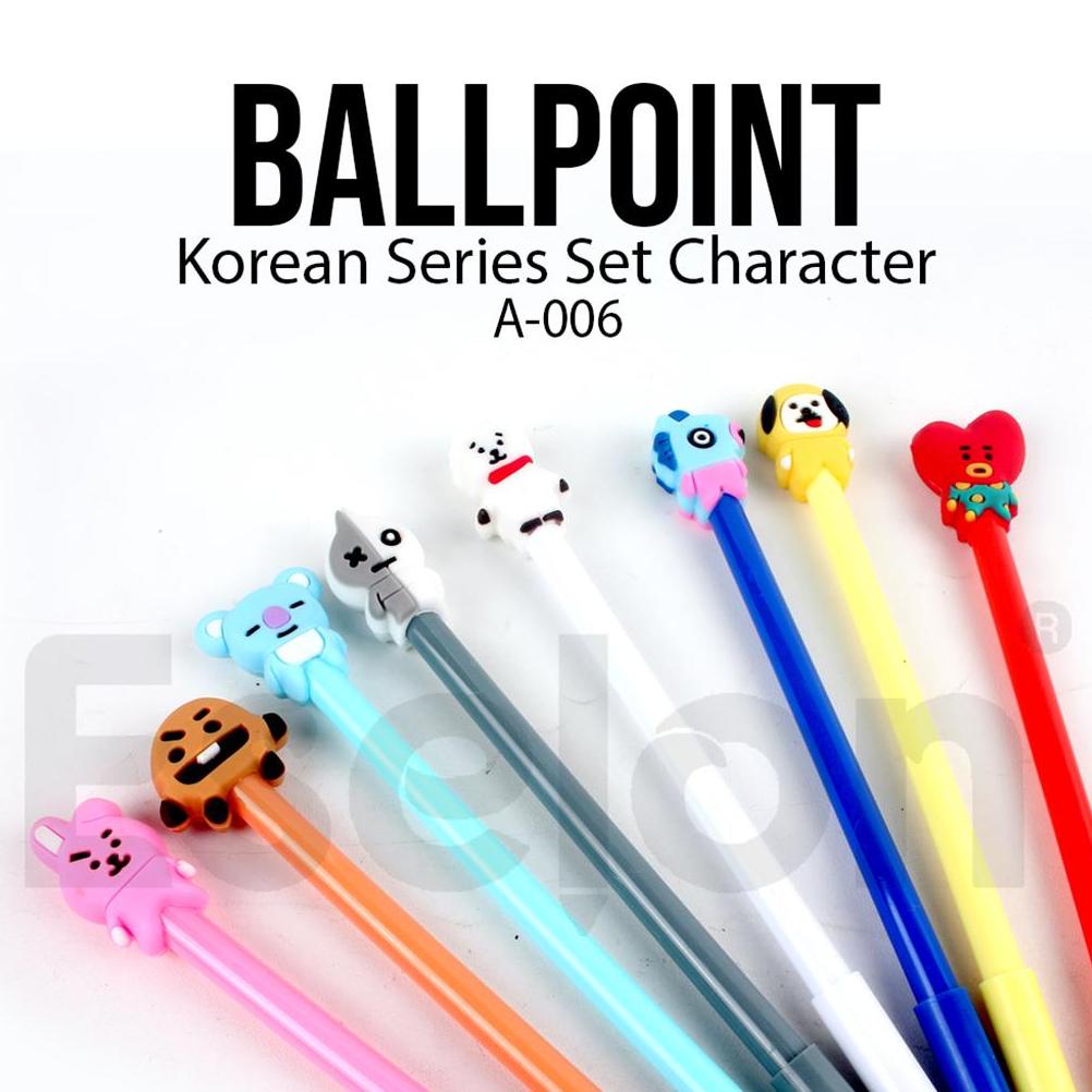 

Promo Habis 12Pcs Pulpen Gel Bt21 A006 / 1Pack Pulpen Fancy Kepala Bt21