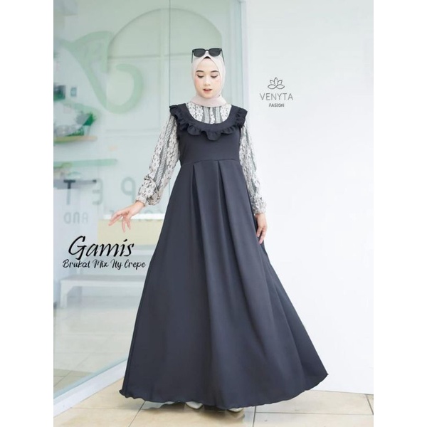 Nurmala Jivanka Jiharka Nala Dress original zahin venyta armany model brokat rempel terbaru lebaran hits itycrepe baju muslim murah adem busui bumil remaja