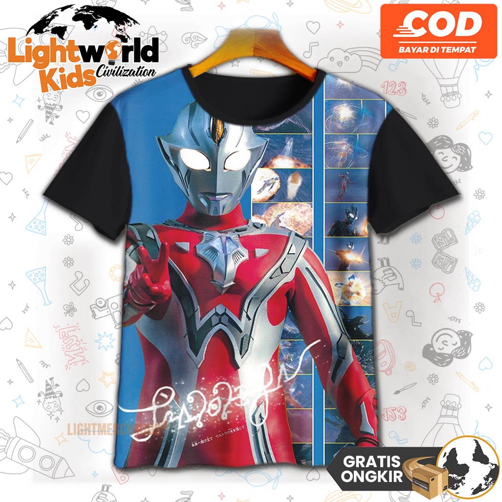 Baju Kaos Anak Anime - Kaos Game 3D Lucu - Kaos Printing Ultraman Mebius Infinity Untuk Usia 1-12 Ta