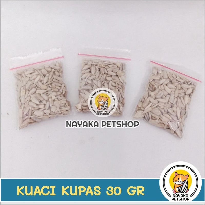 Kuaci Kupas Tanpa Kulit 30 gr Snack Hamster Sunflower Seed Biji Bunga Matahari Cemilan Ekstra Food Camilan Hewan