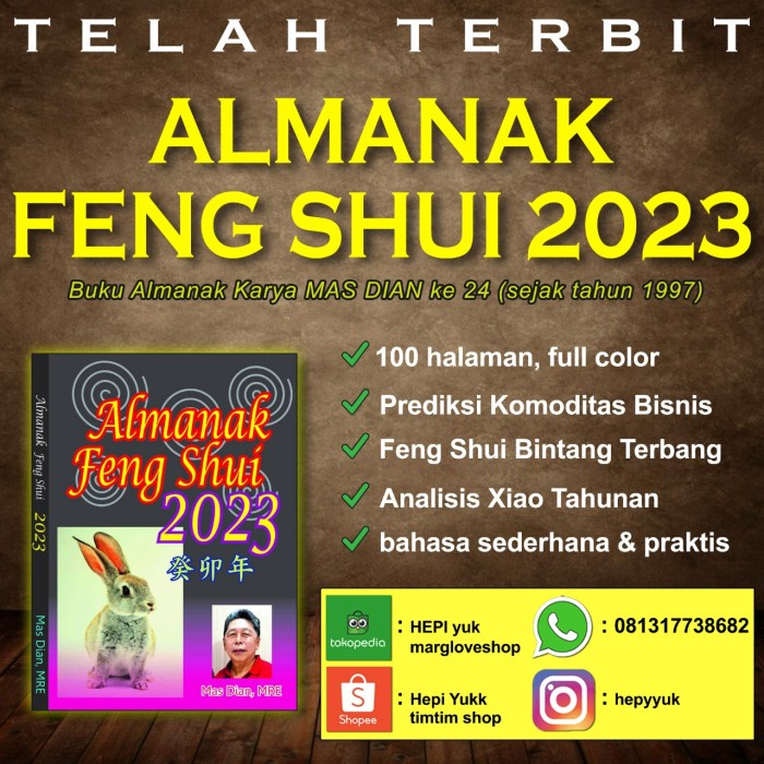 Ready ALMANAK FENG SHUI 2023 - MAS DIAN, MRE