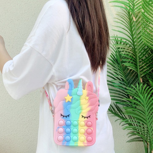 BIG POP IT BAG / Rainbow Unicorn Cross Bag / TAS POP IT /GIFT for Kid H-r537