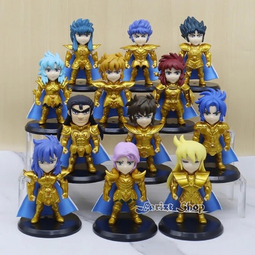Pajangan Topper Saint Saiya Athena Gold Saint 12 Zodiak Warrior Figure H-r341