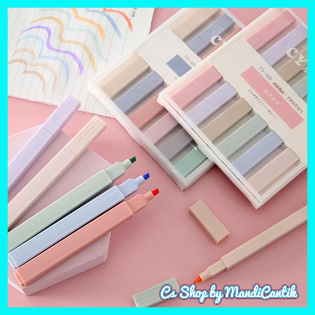 

Viral Highlighter Mewah 1Set Isi 6Pcs Stabilo Unik Murah