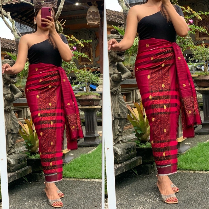 kamen lembaran endek tenun set selendang