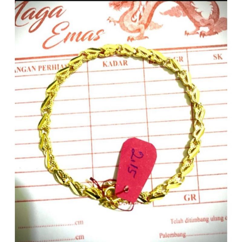 gelang  tangan wanita emas muda kadar 9,75