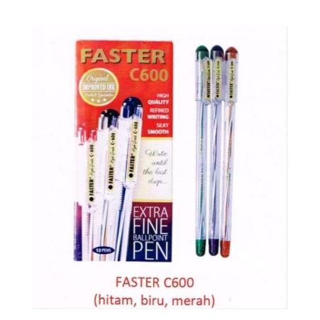 

Promo Habis Ballpoint Pen Pena Pulpen Faster C600 Pak@12Pcs/Pen Faster C-600