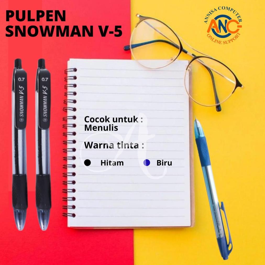 

Trending Pulpen Snowman V - 5 / Balpoint / Pen / 1 Box Isi 12 Pcs / Murah