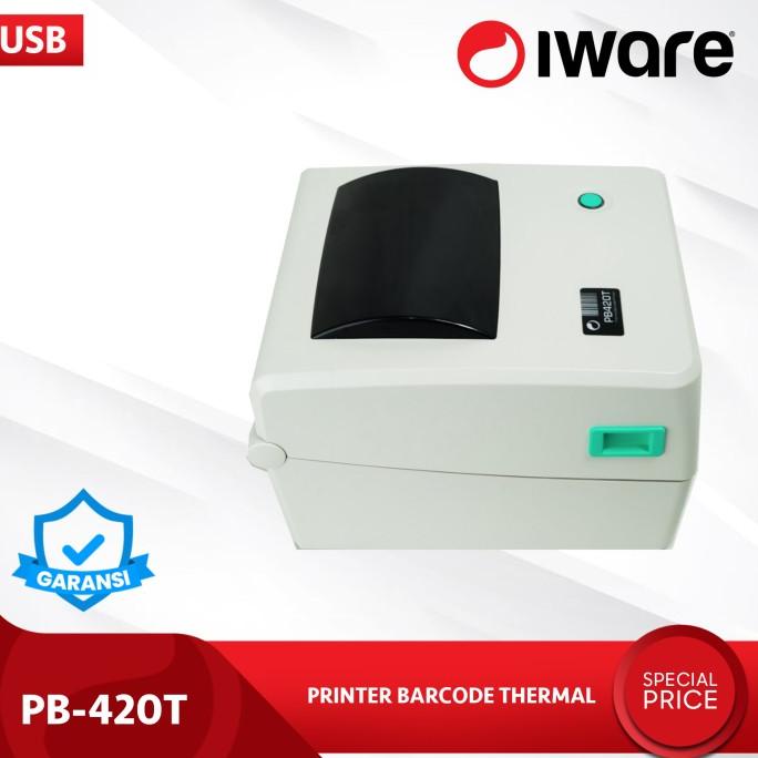 TERBARU... IWARE PRINTER BARCODE THERMAL IWARE PB-420T / GC-420T USB