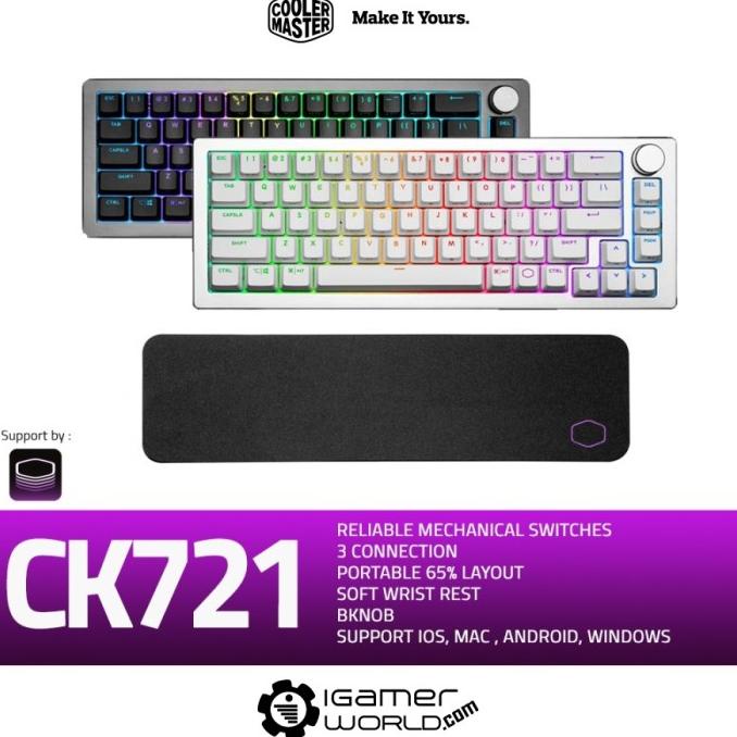 Cooler Master CK721 65% Layout Wireless Mechanical Gaming Keyboard