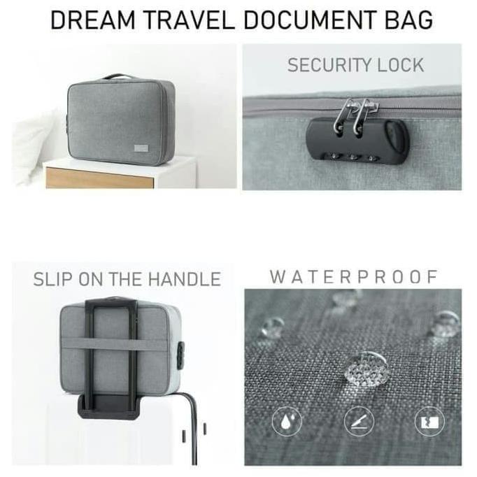 

[LOCKIT] Travel Document Bag 3 Digit Password / Tas Dokumen Anti Air