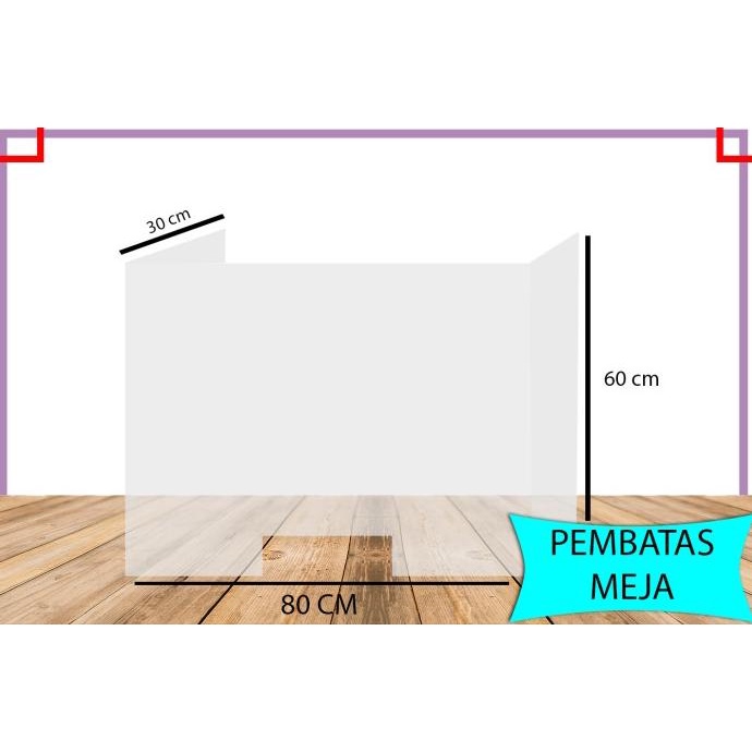 

Akrilik pembatas kasir ( TYPE N ) 80 x 30 x 60 cm (3mm)