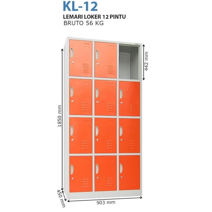 

Loker besi 12 pintu merk KOZURE