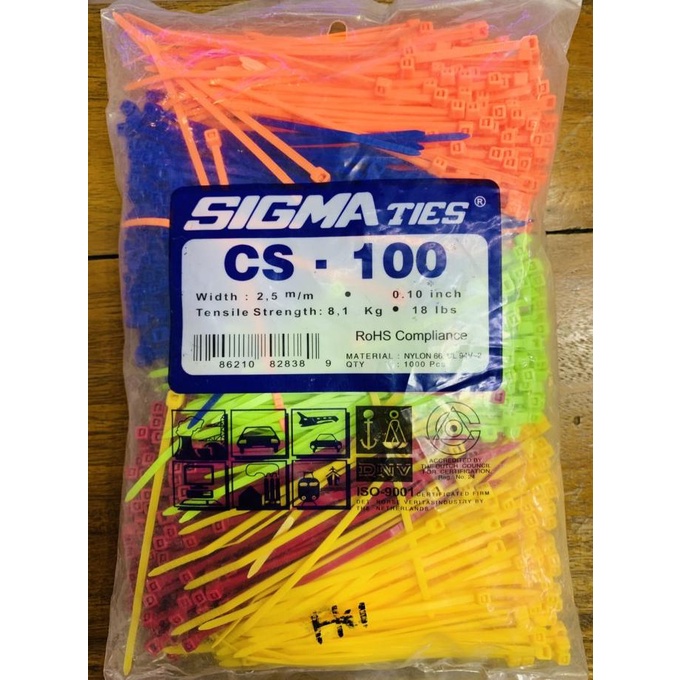 

Kabel Tis / Cable Ties CS-100 Warna/i Isi 1000 pcs SIGMA ORIGINAL