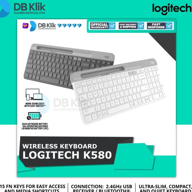 Keyboard Logitech K580 Slim Multi Device Wireless Bluetooth - K 580