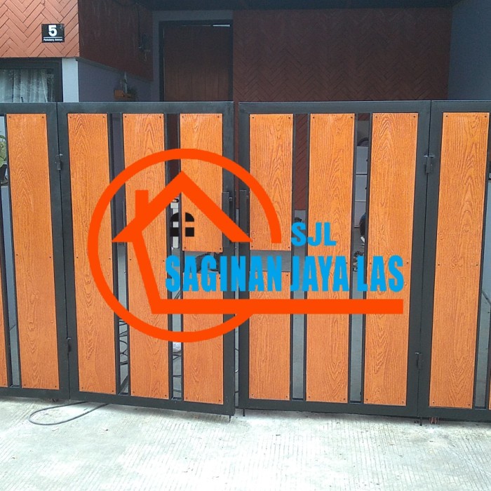 pagar grc motif kayu