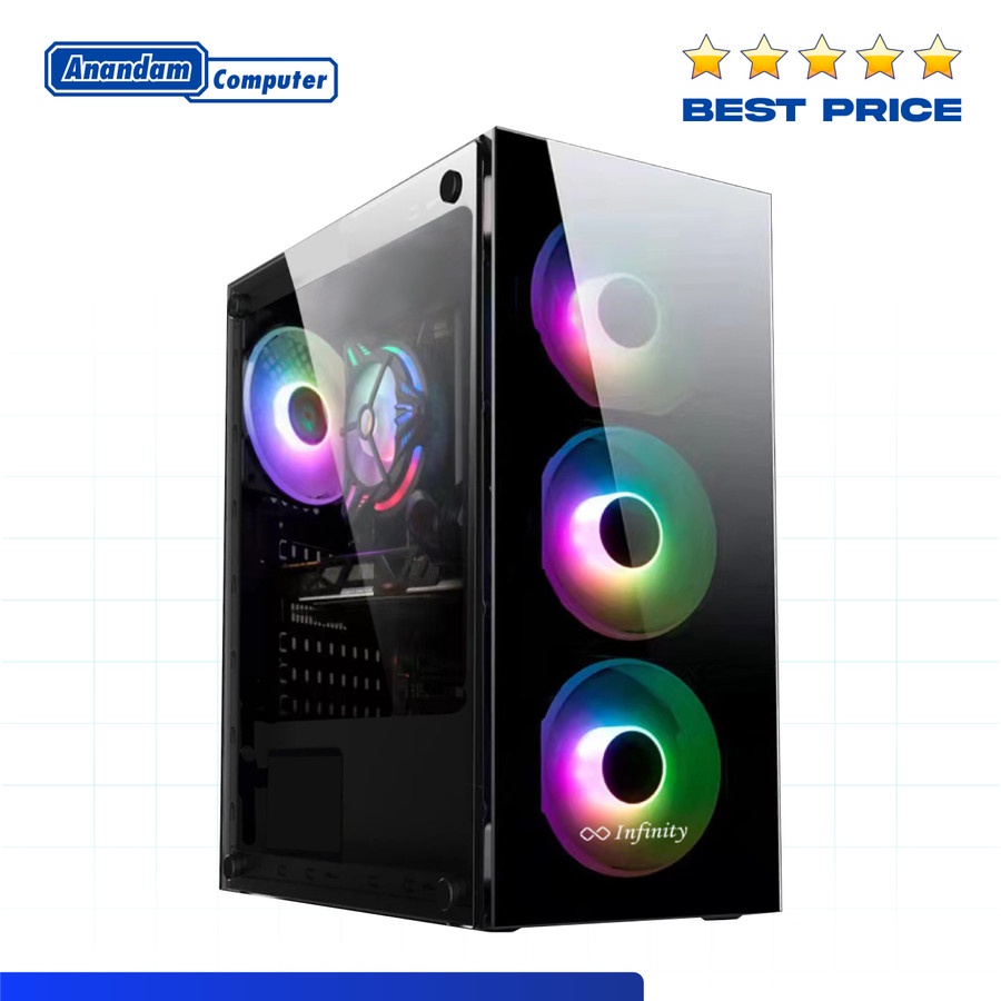 INFINITY VESTA V2 - mATX, ATX - TEMPERED GLASS Casing - with 4 Fan