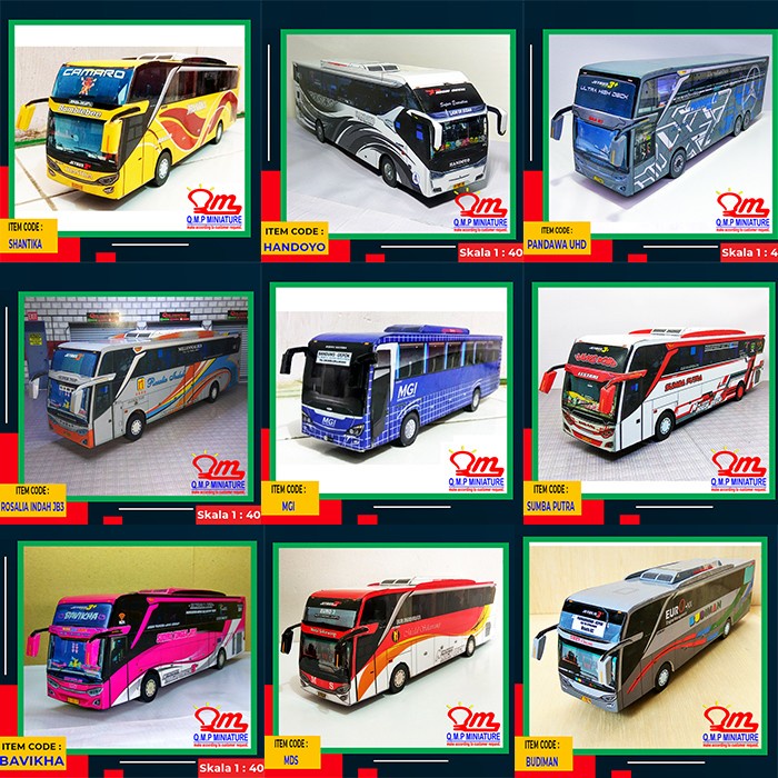 Miniatur Miniatur Bus Indonesia