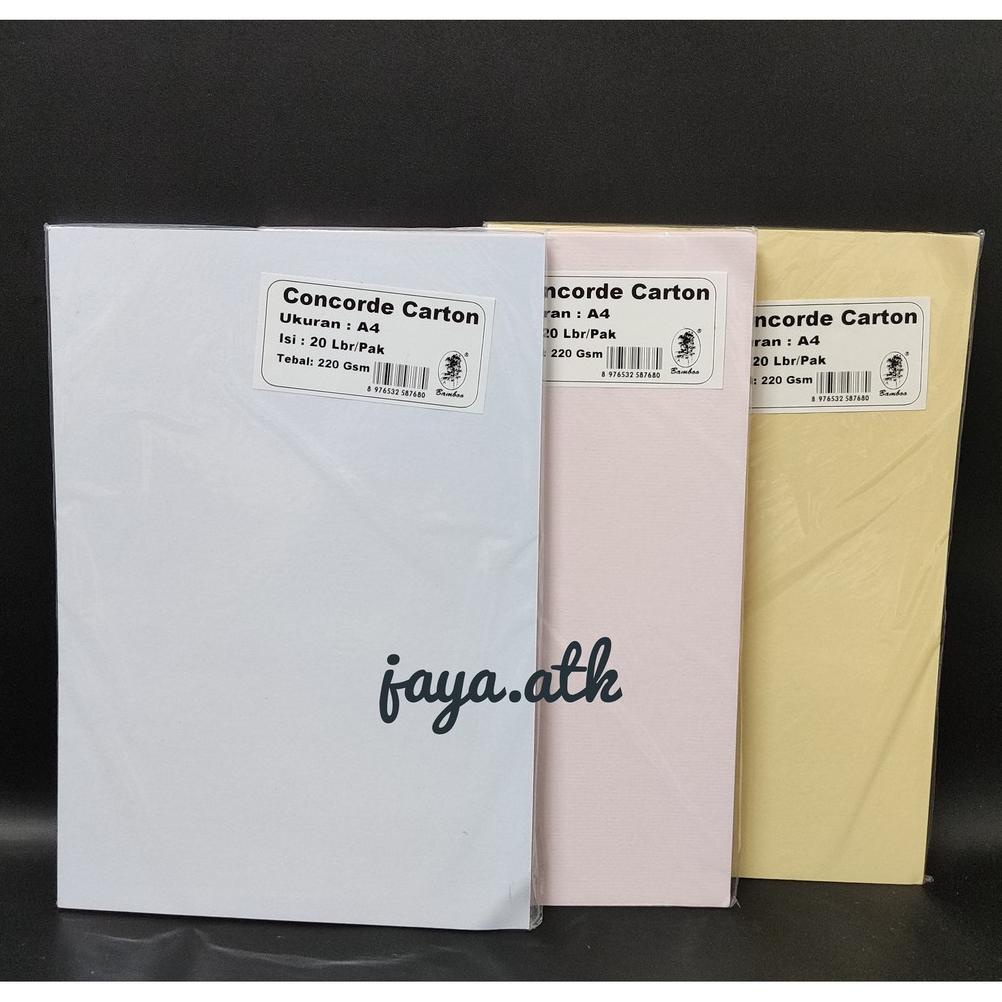 

Termurah Kertas Concorde Karton A4 220 Gsm Carton Paper Warna Konkord Kertas Ijasah Sertifikat 20 Lembar