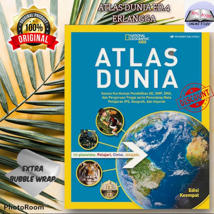 Diskon Spesial Original Atlas Dunia Ng Kids Edisi Keempat Penerbit Erlangga Terbaru