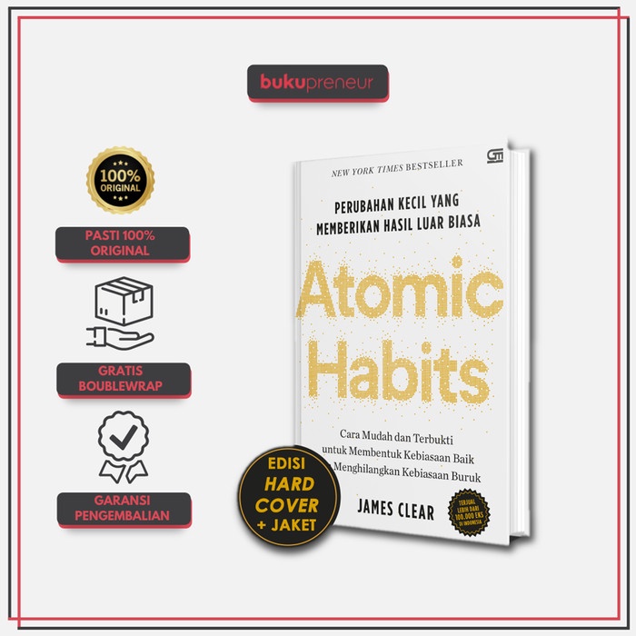 Must Have Atomic Habits - James Clear Hardcover Bahasa Indonesia Termurah