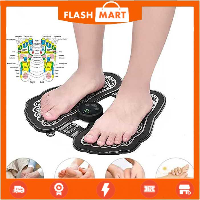 FLASHMART Alat Pijat Kaki Elektrik Foot Massager Mat 9 Speed Rechargeable - EMS6