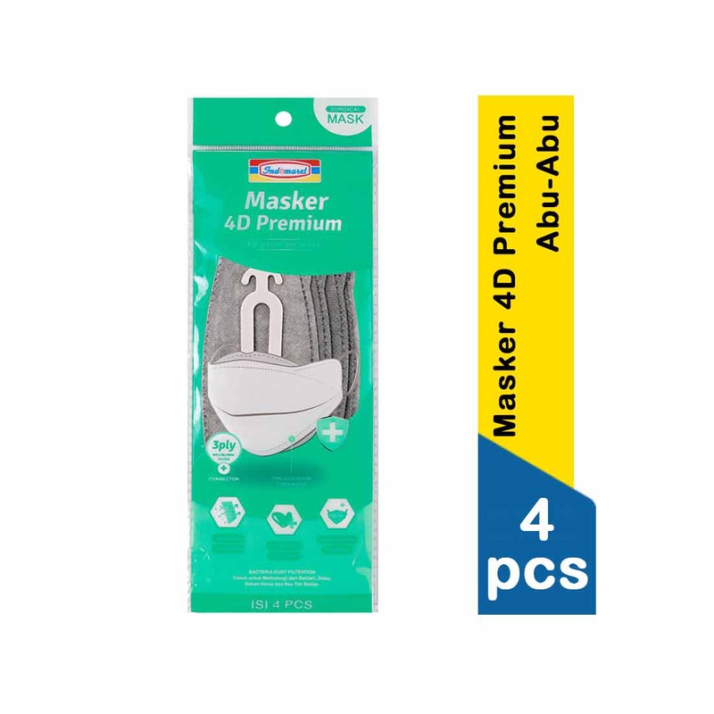 Indomaret Masker 4D Premium 4'S Abu-Abu