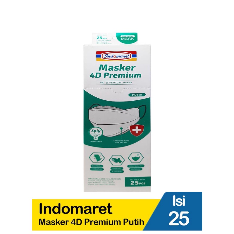 Indomaret Masker 4D Premium 25'S Putih