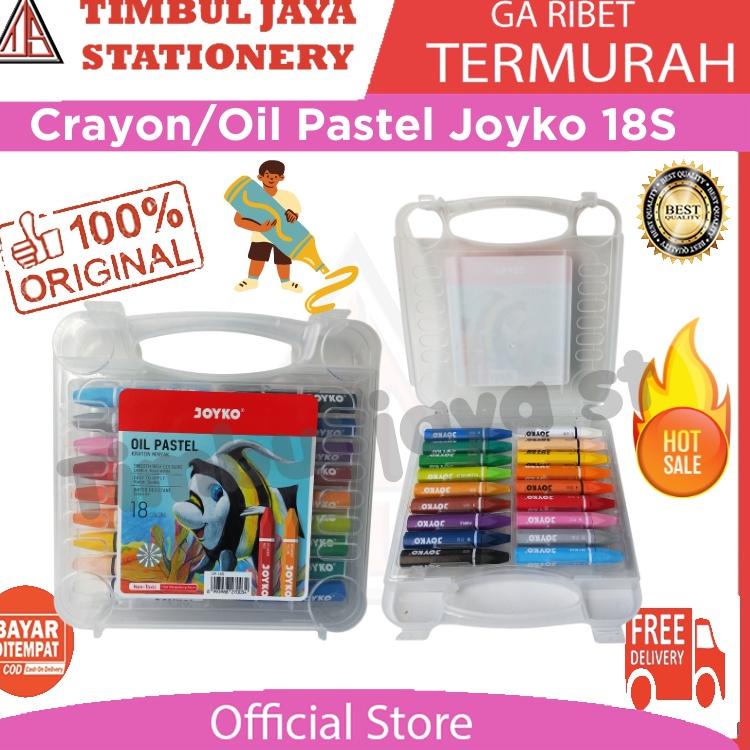

>1BS4N-D Joyko Titi crayon krayon oil pastel 18 warna Crayon anak Krayon Joyko 144ဣ