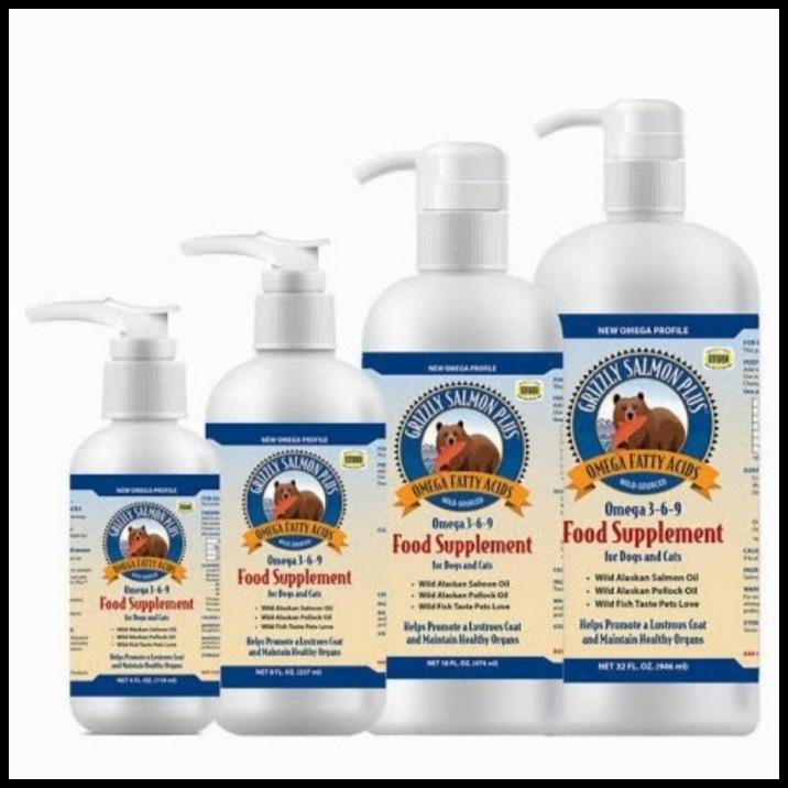 Grizzly Salmon Oil Plus Food Supplement Vitamin Bulu Anjing Kucing Dog