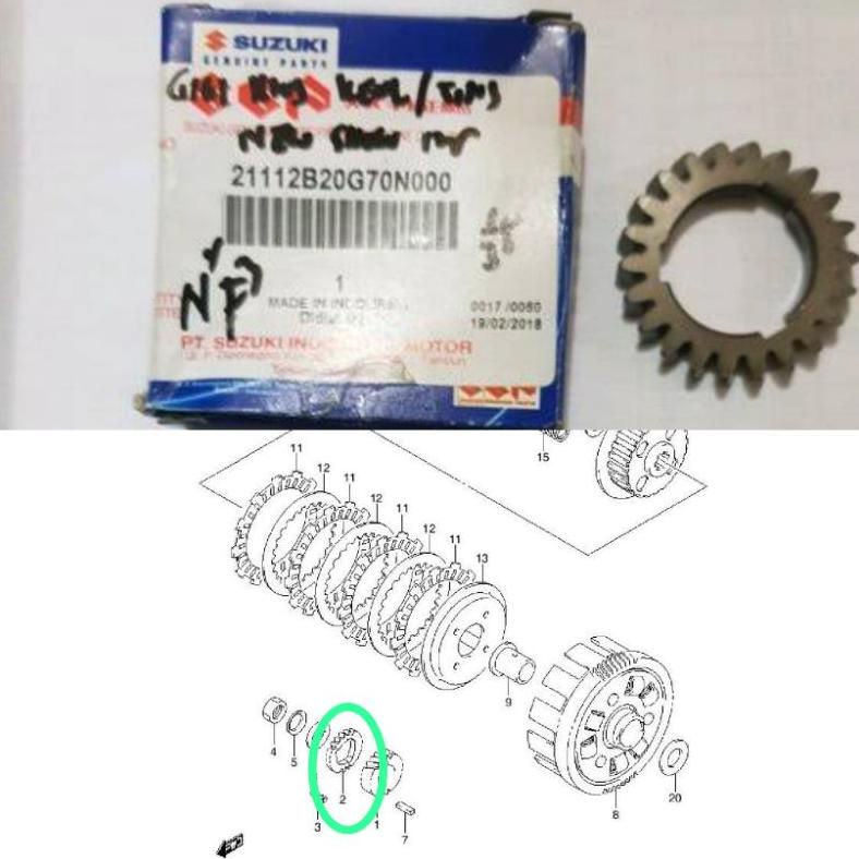 Ger gear gigi primer gear primary drive suzuki shogun KECIL 125 SP FL SP FD ARASHI ORI SGP