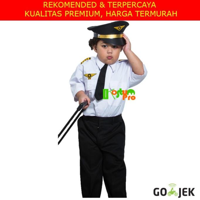 TERMURAH KOSTUM PILOT UK 3 (3-4 TAHUN) BAJU PROFESI KARNAVAL KEREN
